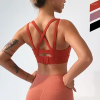 Fitnessstudio-Kleidung Doppelter Schultergurte überqueren schöne Rücken hochintensive Fitness Sport BH integrierte schockdes Yoga Unterwäsche