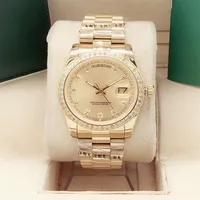 매우 클래식 36mm 여자 다이아몬드 베젤 날짜 및 주 방수 시계 -Sapphi290G를 장착 할 수있는 판매 시계