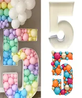 73 cm leere Riesen Nummer 1 2 3 4 5 Ballonfüllungsbox Mosaik -Rahmenballons Stand Kinder Erwachsene Geburtstag Jubiläum Party Dekor 2209171000