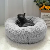 Fleep chaud chenil Soft Round Dog Bed Winter Cat Sleeping Mat Sofa Puppy Small Dogs Cushion House For Pet Y200330256M