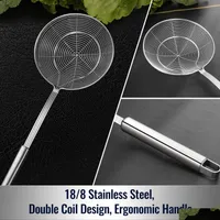 Spoons Solid Stainless Steel Spider Strainer Skimmer Ladle For Cooking And Frying Kitchen Utensils Wire Pasta Spoon Drop Delivery Ho Dhxrz