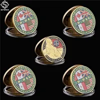 5 stcs 1944 6 6 Europees Frankrijk Normandië Omaha Sword Beach Craft Gold Military 82nd Airborne Division Challenge Coin USA244T