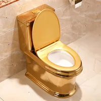 Sedili da toilette in oro ad arte d'acqua sifone silenziosa seduta silenziosa orinatoio dorato motivi in ​​porcellana infissi da bagno in ceramica 269d
