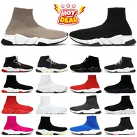 Designer Sock Shoes For Men Women Speed ​​Trainer Platform Sneakers Black Wit Rood Beige Sail Pink Glitter Heren Ademend Outdoor Jogging Walking