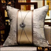 Pillow Case Avigers Luxury Modern Chinese Stylework Throw Pillow Case Ers Brown Grey Cushion With Tassels 45 X 50 50Cm 210201 Drop D Dhygc