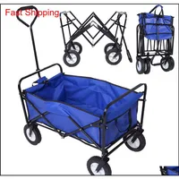 Otros suministros Patio Lawn Home Drop entrega 2021 Jard￭n de carretas de carretas plegables plegables por compras Beach Toy Sports Blue Yoz4y274K