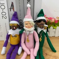 Kids Plush Toy Christmas Gift Snoop On A Stoop Hip Hop Lovers Cross Border Snooping Bent Over Christmas Elf Resin Decorative Doll