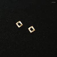 Stud Earrings GOLDtutu 9k Solid Gold Geometric Diamond Crystal Earring Mini Dainty Women Minimal Simple Style Gift Bridesmaid
