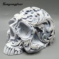 3D Skull Pattern Silicone Mould Mouldant Cake Mould Resin Plaster Chocolate Candle Candy Mould T191018225K