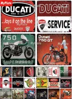 Ducati Metal Sign Vintage Plaque Service Tin Sign Sign Decor for Plate Plate Crafts Affiche Motorcycle Custom Q07237863008