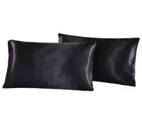 US UK Russia Размер 2pcs 1pair Pillow Case Satin Color Silk Pillsame Pillow Pillow Shams Calking 7 Colors8331645