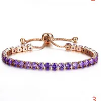 Tennis Luxury 4Mm Cubic Zirconia Bracelets Iced Out Chain Crystal Wedding Bracelet For Women Men Gold Sier Color Drop Delivery Smta5