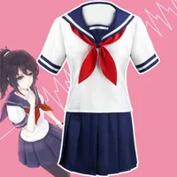 Yandere Simulator Ayano Aish White Cotton JK Uniform School Uniform Style Style Costume Game Ruoto Anime Giocamento J220720