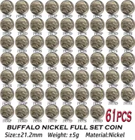 61pcs USA Buffalo Nickel Moedas 19131938 Copiar níquel Full Set Art Collectibles7921782