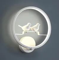 Round Birds Wall Lamps Bedroom Bedside Wall Light Minimalist Modern Living Room Lamp Stairs Aisle Sconces Light Fixture3161565