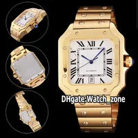 43mm xl tamanho WGSA0009 RESPOSTA WHITE DIAL Asiático 2813 masculino automático Relógio 18K Bracelete de aço de ouro de alta qualidade Relógio esportivo Zona249g