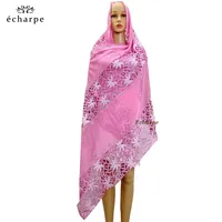 Hijabs African Islamic Women Scarf Fashion Pashmina Turban Pray Embroidered Shawl Wrap Muslim Party Hijab for Lady ES125 221107