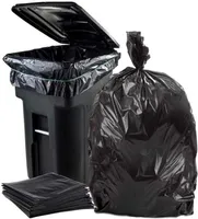 50 PCSSet Grote capaciteit Trash Bag Heavy Duty 15 gallon grote commerciële vuilniswerf Black EL Market 2112158744375