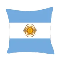 Argentina Flag Throwpillow Cover Factory Supply Good Price Polyester Satin Pillow Cover For Couch Decorative Cushion Pillows