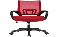 Computer Desk Rolling Chair MidBack Mesh Office Chair Height Adjustable Red4361308