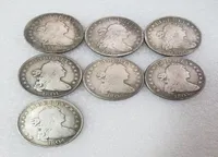 US 1798 1804 7PCS Draped Bust Dollar Heraldic Eagle Silber plattiert Kopiermünzen Metallhandwerk stirbt die Fertigungsfabrik 8129512