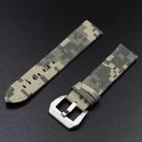 Montrez des bandes sur le coude ￠ toile ￩tanche de 22 mm de camouflage militaire 22 mm Bandle de montre de camouflage militaire avec une boucle en acier inoxydable # D271I