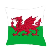 Wales Flag Throwpillow Cover Factory Supply Good Price Polyester Satin Pillow Cover f￶r soffdekorativa kuddkuddar