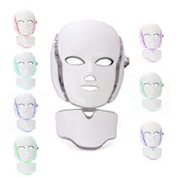 Yüz Bakım Cihazları 7 Renk Pon Led Maskesi Boyun Işık Cildini Gençleştirme Kırışıklık Kırışıklık Çıkarma Yüz Boyun Güzellik Spa Enstrümanı 221105