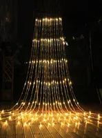 3MX3M 336LED 6MX3M 640 LED Christmas Wedding Party Background Holiday Running Water Waterfall Water Flow Curtain LED Light String 3545491