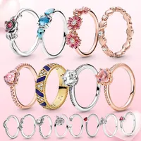 Nowe popularne 925 Srebrne pierścienie Rose Luster Jewelry Fashion Beauty and Beast European and American Style Wedding Akcesoria