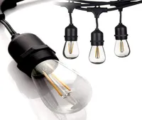 IP65 15M LED S14 String Lights مقاومة للماء E27 دافئ LED Retro Edison Filbament Bulb Outdoor Street Garden Patio Holiday Lighting 4579180