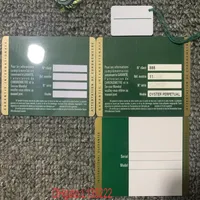 Luxury Original Correct Matching File Security Borse Top Green Woatch Box Box Booklet 300K
