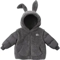 Down Coat Kids Winter Jacket Wear Girls Sleeves borttagbara kanin￶ron S￶t f￶rtjockning E25169