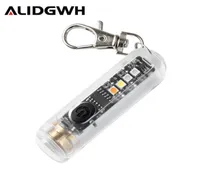 Alidgwh Torch Lighter Mini Flashlight Multifunction 400LMキーチェーンライトOwith UV Light RGB Color Typec高速充電毎日5031956
