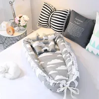 Baby Nest Bed Travel Crib Infant CO Sleeping Cotton Cradle Portable Snuggle 90 55cm Born Bassinet BB Artifact Cribs229m
