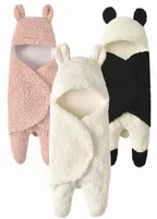Dicke warme Plüschbaby Swaddle Cartoon Panda Modellierung Neugeborenes Baby Schlafen Wrap Decke POFORE FÜR BABEN Jungen Mädchen LJ23066315
