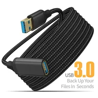 Cell Phone Cables Nylon Braided USB 3 0 Male To Female High Speed Transmission Data For Computer Camera Printer Extension 2M 1M 221105