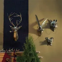 Smoking Pipe Bronzed Aluminum Staute Animal with Glasses Hanging Wall Mount Bear Louie Little Mouse Frankie Stag Home Decoration 2205253199
