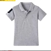 Para 2-16 tchildren polos camisetas para ni￱os mangas cortas camiseta de polo para ni￱os ropa bordado bordado bordado de algod￳n camisetas245z