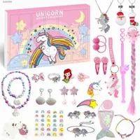 Christmas Party Decoration Unicorn Advent Calendar for Girl 2022 24 Days Novelty Gifts Accessories Coin Purse Jewelry Countdown