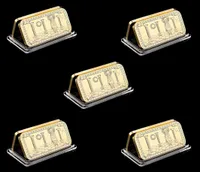 5pcs Mason Souvenir Coins Collectibles Metal Craft US Masonic Gold Bar 999 Clad Buillion8326536