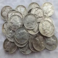 Testa di Mercurio per tutta la replica Un set di monete di copia manifatturiere a placcata in argento 1916-1945.