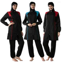 Этническая одежда женщин плюс размер мусульманские купальники хиджаб исламский купальник пляж пляж плавание Surf Wear Sport Burnis