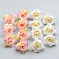100pcs diy yapay beyaz gül ipek çiçekler ev düğün partisi dekorasyon çelenk hediye kutusu scrapbooking sahte çiçekler t200103257m