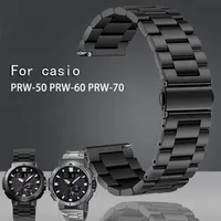 För Casio Protrek Mountain Climbing Series PRW60PRW70PRW50Y Rostfritt stål Metal Watch Strap 23mmblack Silver Watch Band 2207062360