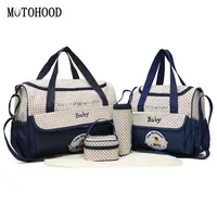 Motohood 38 18 30cm 5pcs Baby Diaper Bag مجموعات حقيبة الحفاض لأمي الأعراق متعددة الوظائف منظم كيس Y2001073073