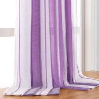 Cortina bileehome cortinas de tul de tul de rayas simples para sala de estar dormitorio cocina ventana de lino