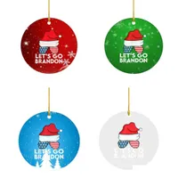 Christmas Decorations Lets Go Brandon Christmas Tree Pendant Acrylic Tag Home Holiday Decoration 4 Colors In Stock Xu Drop Delivery Dhrhk