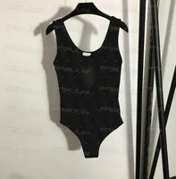 Rhinestone Women T Shirt Sexy See Through Mesh Playsit Black Bodysuit bez rękawów