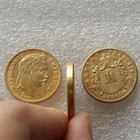 Francia 1863b hecho de oro napole￳n napole￳n 20 francos hermosos adornos de monedas r￩plicas accesorios de decoraci￳n del hogar345h